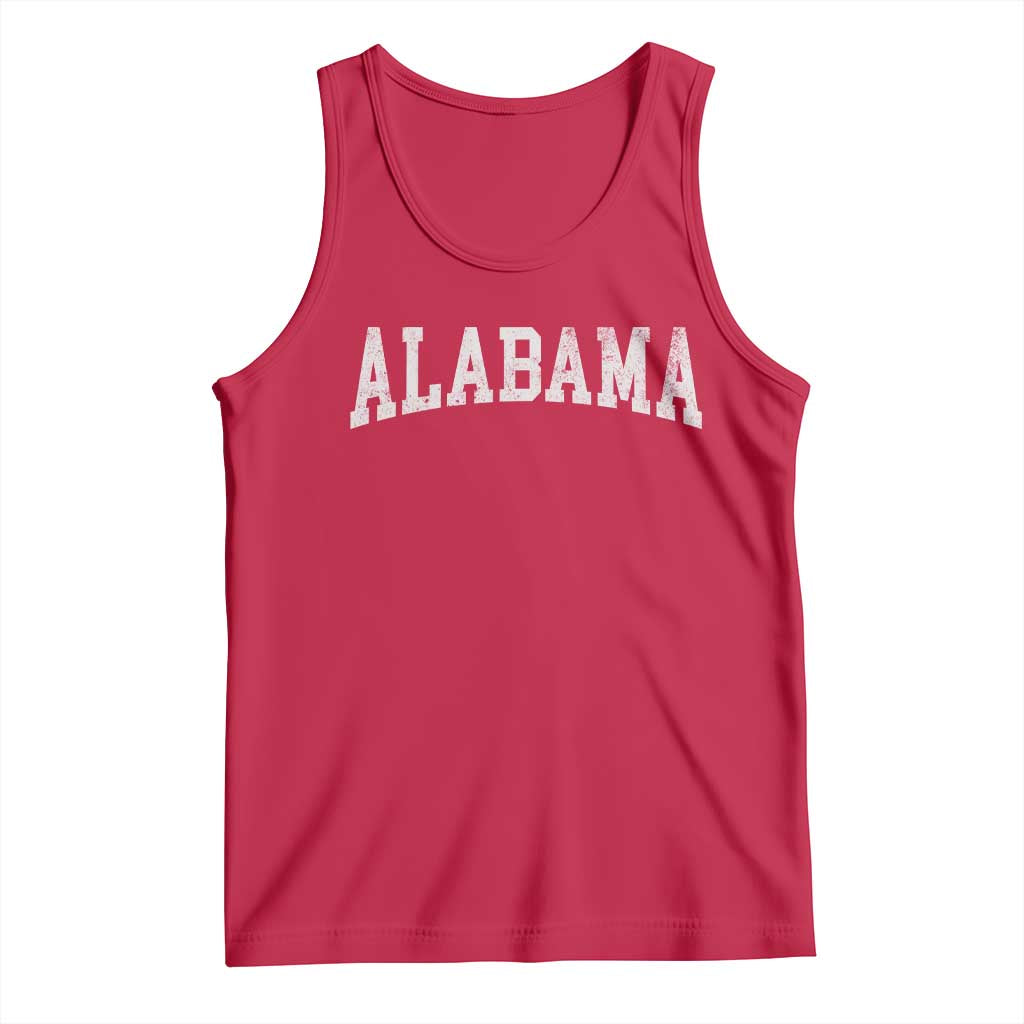 Alabama Fan Tank Top Vintage Bold Sport State Letters AL Game Day TS11 Red Print Your Wear