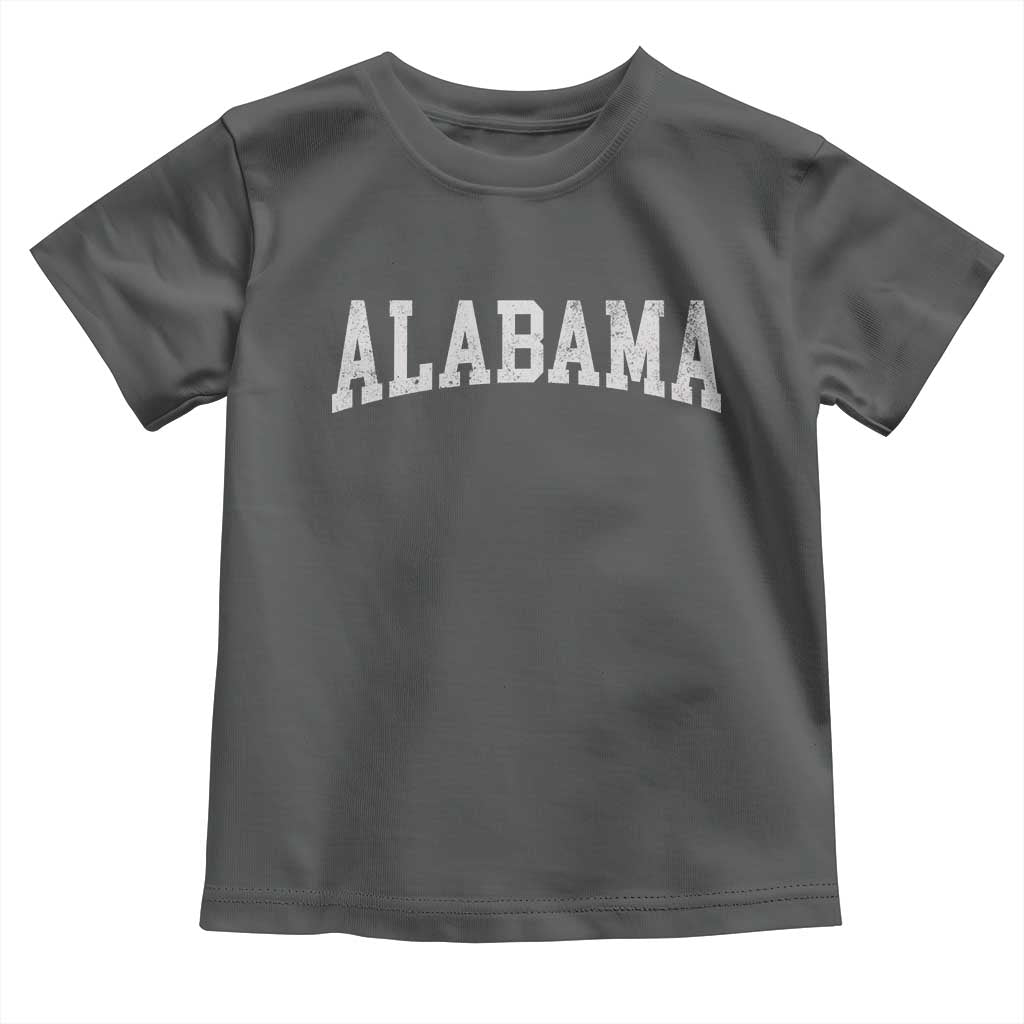 Alabama Fan Toddler T Shirt Vintage Bold Sport State Letters AL Game Day TS11 Dark Heather Print Your Wear