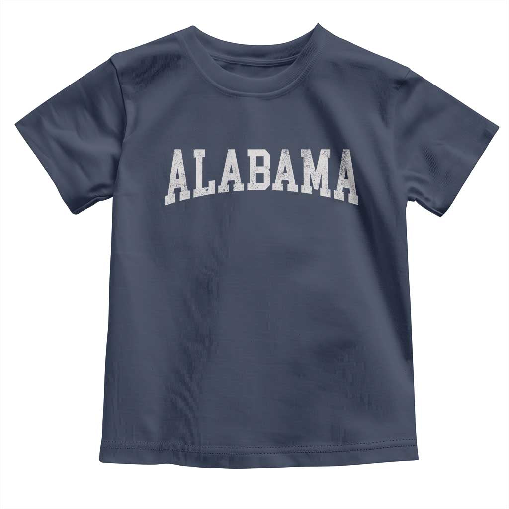 Alabama Fan Toddler T Shirt Vintage Bold Sport State Letters AL Game Day TS11 Navy Print Your Wear
