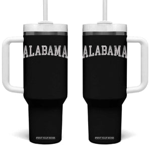 Alabama Fan Tumbler With Handle Vintage Bold Sport State Letters AL Game Day TS11 One Size: 40 oz Black Print Your Wear