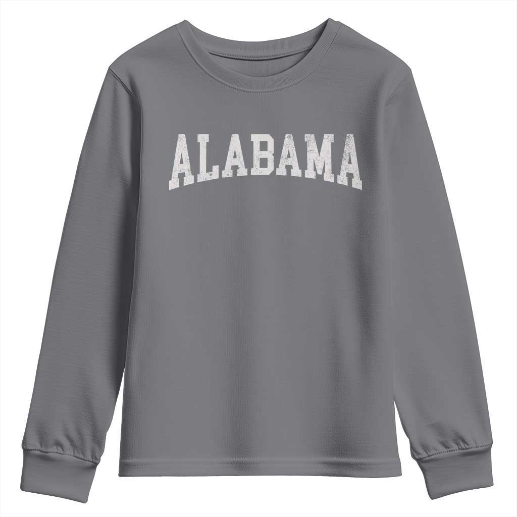 Alabama Fan Youth Sweatshirt Vintage Bold Sport State Letters AL Game Day TS11 Charcoal Print Your Wear