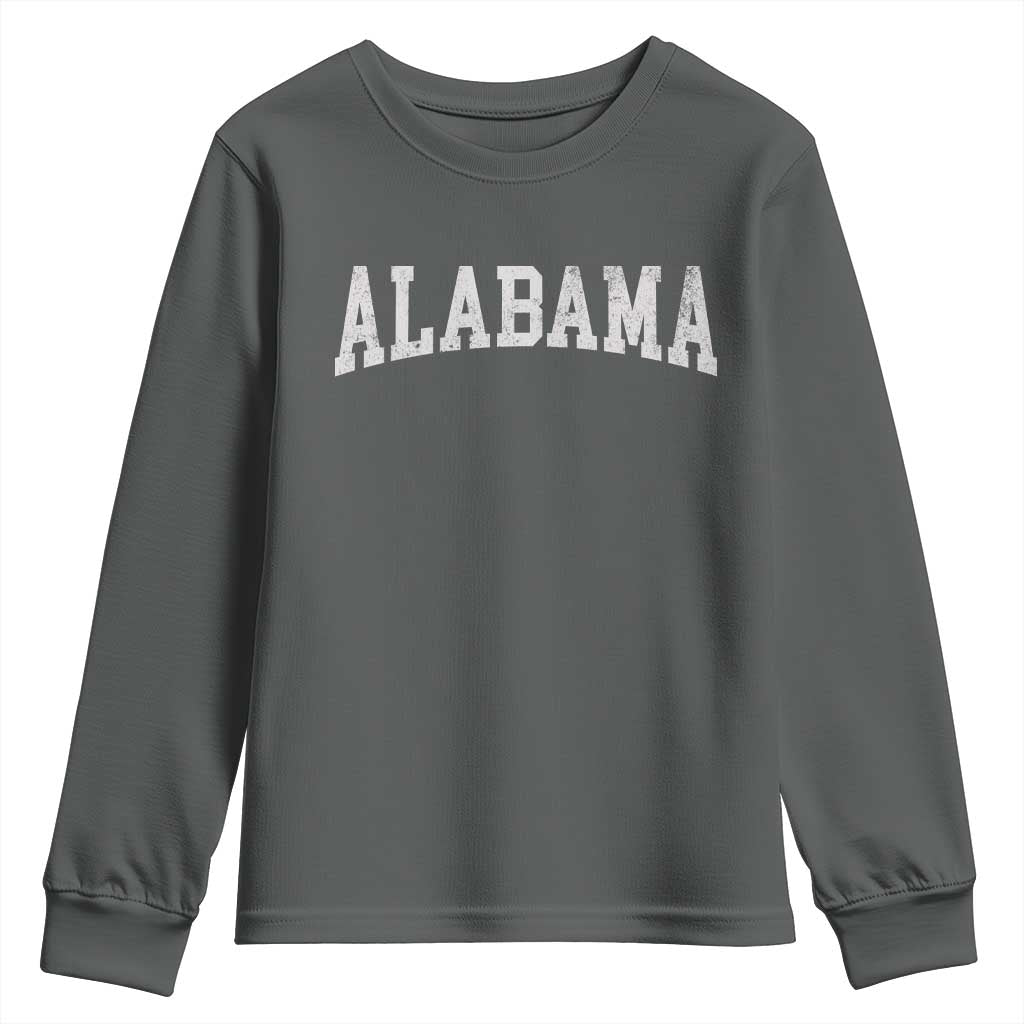 Alabama Fan Youth Sweatshirt Vintage Bold Sport State Letters AL Game Day TS11 Dark Heather Print Your Wear