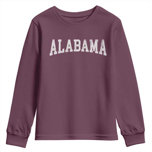 Alabama Fan Youth Sweatshirt Vintage Bold Sport State Letters AL Game Day TS11 Maroon Print Your Wear
