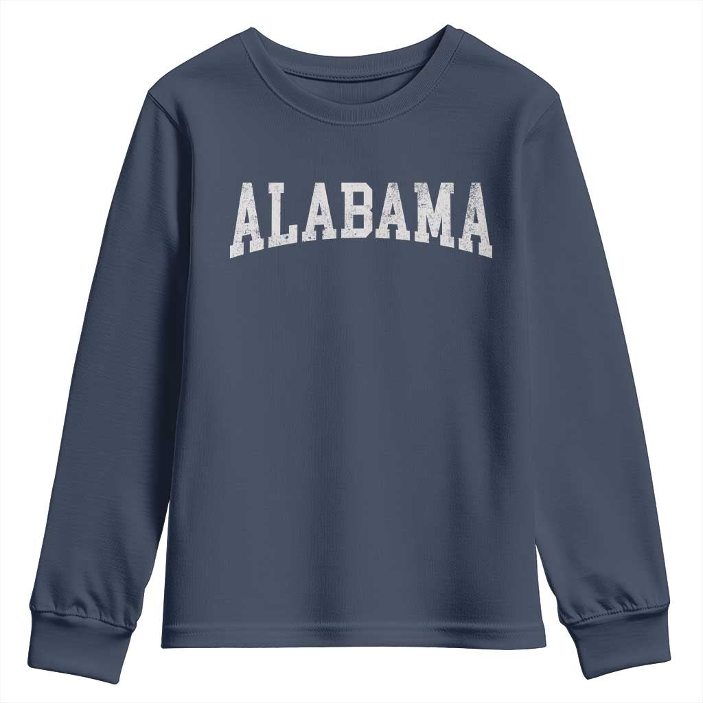 Alabama Fan Youth Sweatshirt Vintage Bold Sport State Letters AL Game Day TS11 Navy Print Your Wear