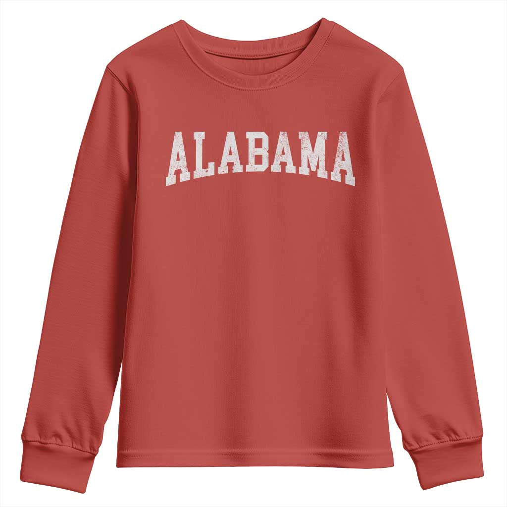 Alabama Fan Youth Sweatshirt Vintage Bold Sport State Letters AL Game Day TS11 Red Print Your Wear