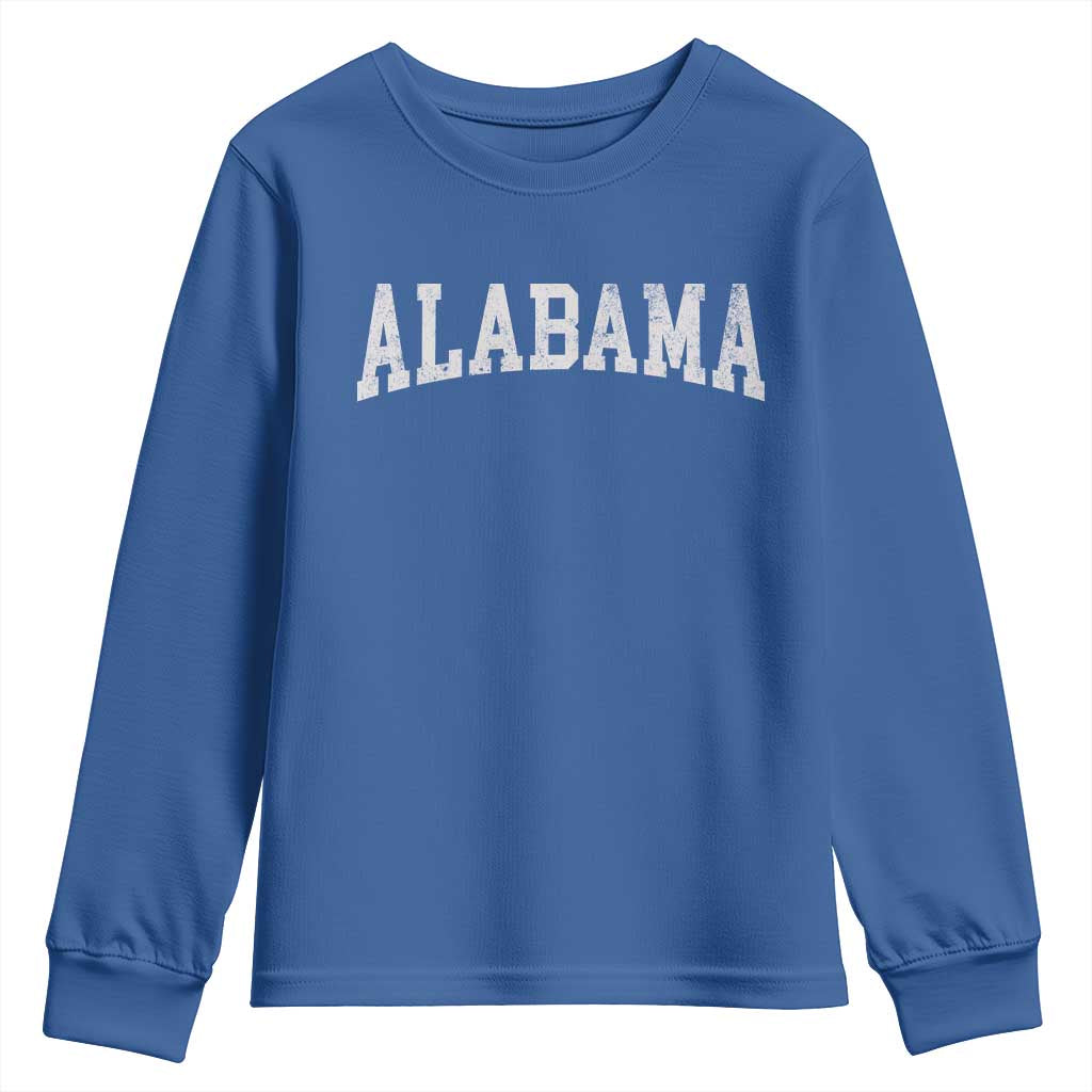 Alabama Fan Youth Sweatshirt Vintage Bold Sport State Letters AL Game Day TS11 Royal Blue Print Your Wear