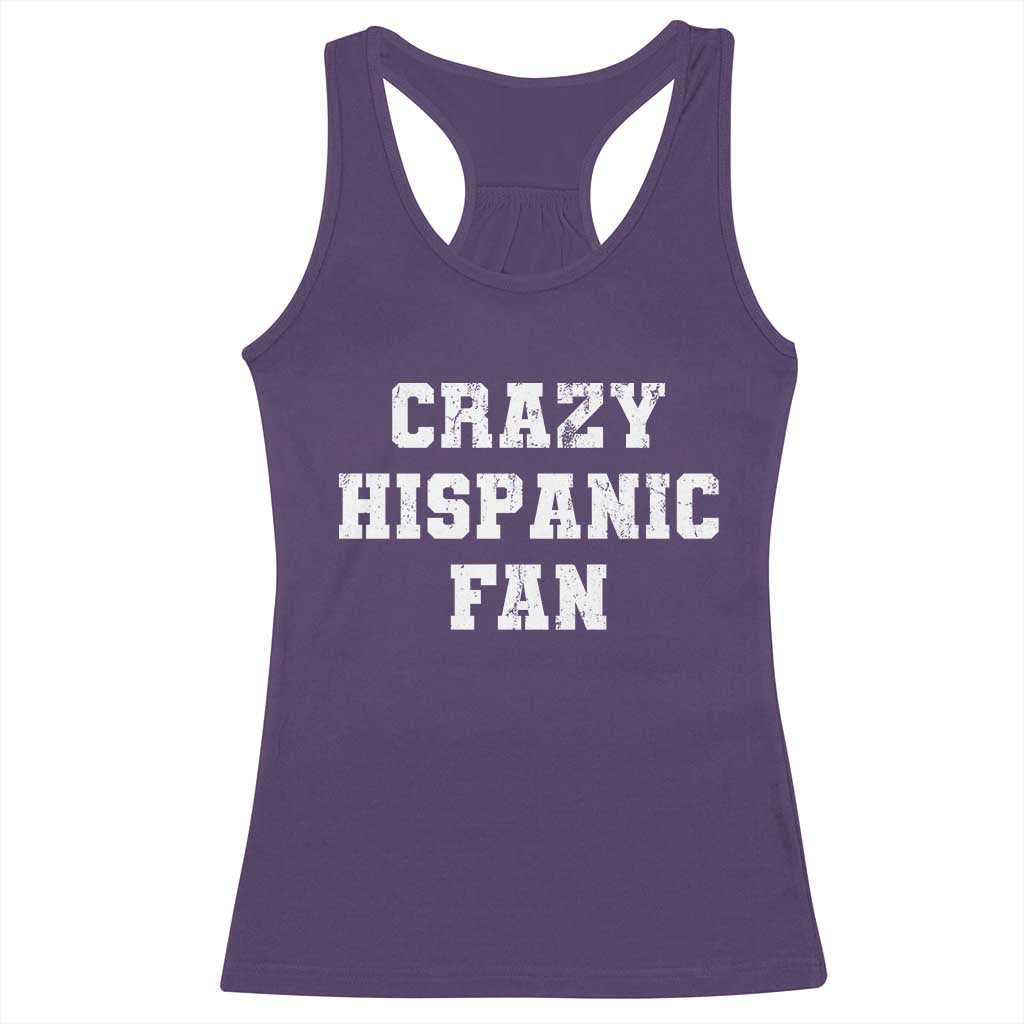Crazy Hispanic Fan Racerback Tank Top Funny Basketball Latino Pride TS11 Purple Print Your Wear