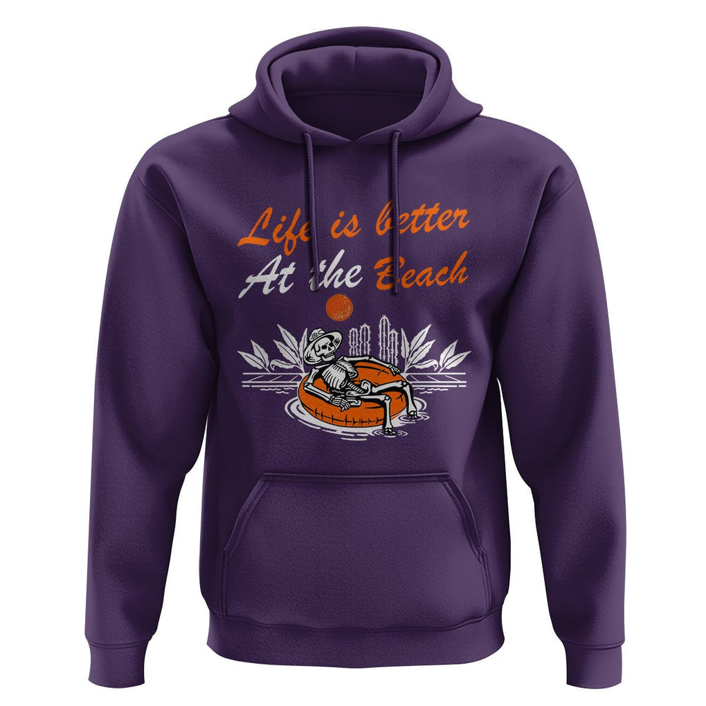 Summer Vacation Hoodie Life Is Better At The Beach Funny Skeleton TS11 Purple Print Your Wear