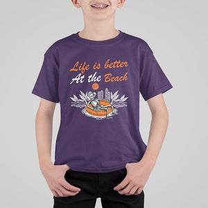 Summer Vacation T Shirt For Kid Life Is Better At The Beach Funny Skeleton TS11 Purple Print Your Wear