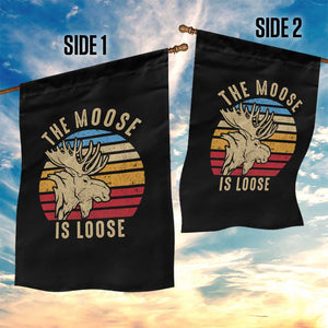 Funny The Moose Is Loose Garden Flag Moose Lover Retro Vintage TS11 Print Your Wear