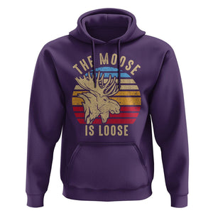 Funny The Moose Is Loose Hoodie Moose Lover Retro Vintage TS11 Purple Print Your Wear