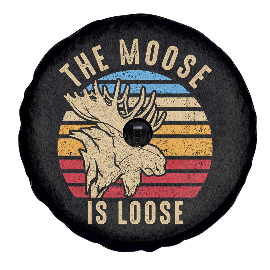 Funny The Moose Is Loose Spare Tire Cover Moose Lover Retro Vintage TS11 Print Your Wear