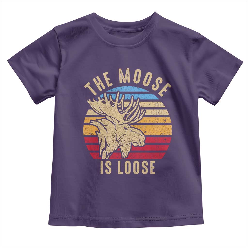 Funny The Moose Is Loose Toddler T Shirt Moose Lover Retro Vintage TS11 Purple Print Your Wear