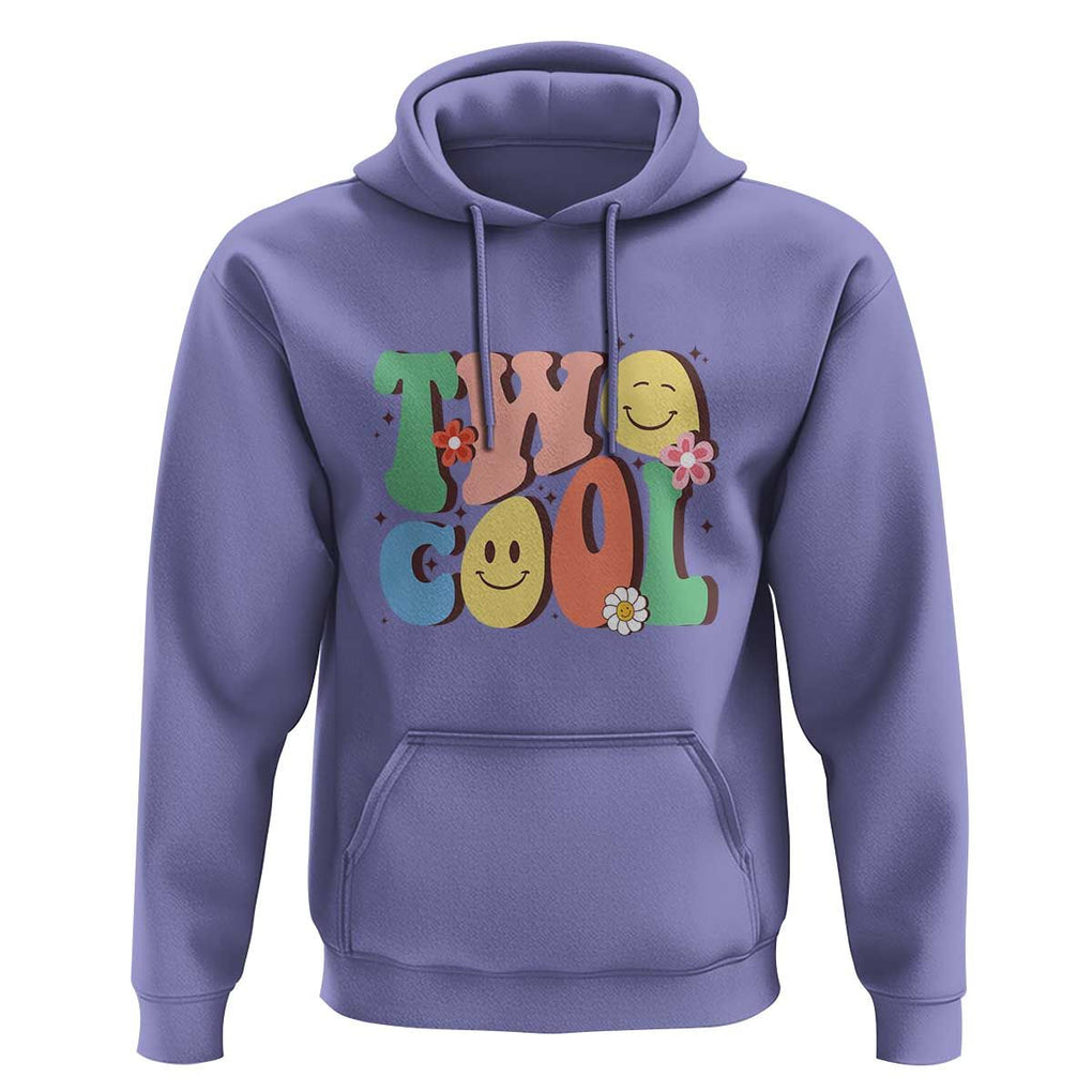 Second Birthday Hoodie Two Cool Gift 2 Years Old Retro Groovy TS11 Violet Print Your Wear