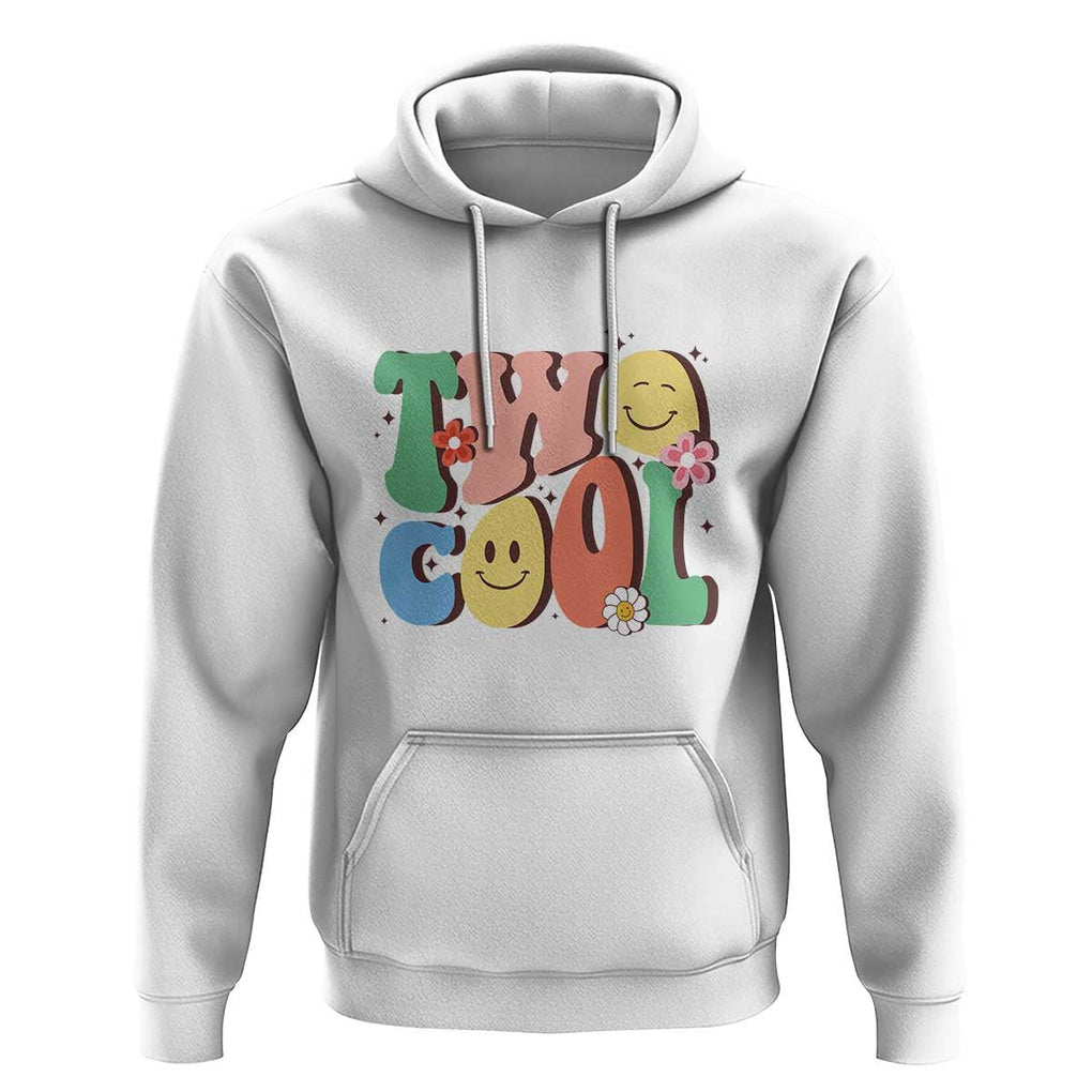 Second Birthday Hoodie Two Cool Gift 2 Years Old Retro Groovy TS11 White Print Your Wear