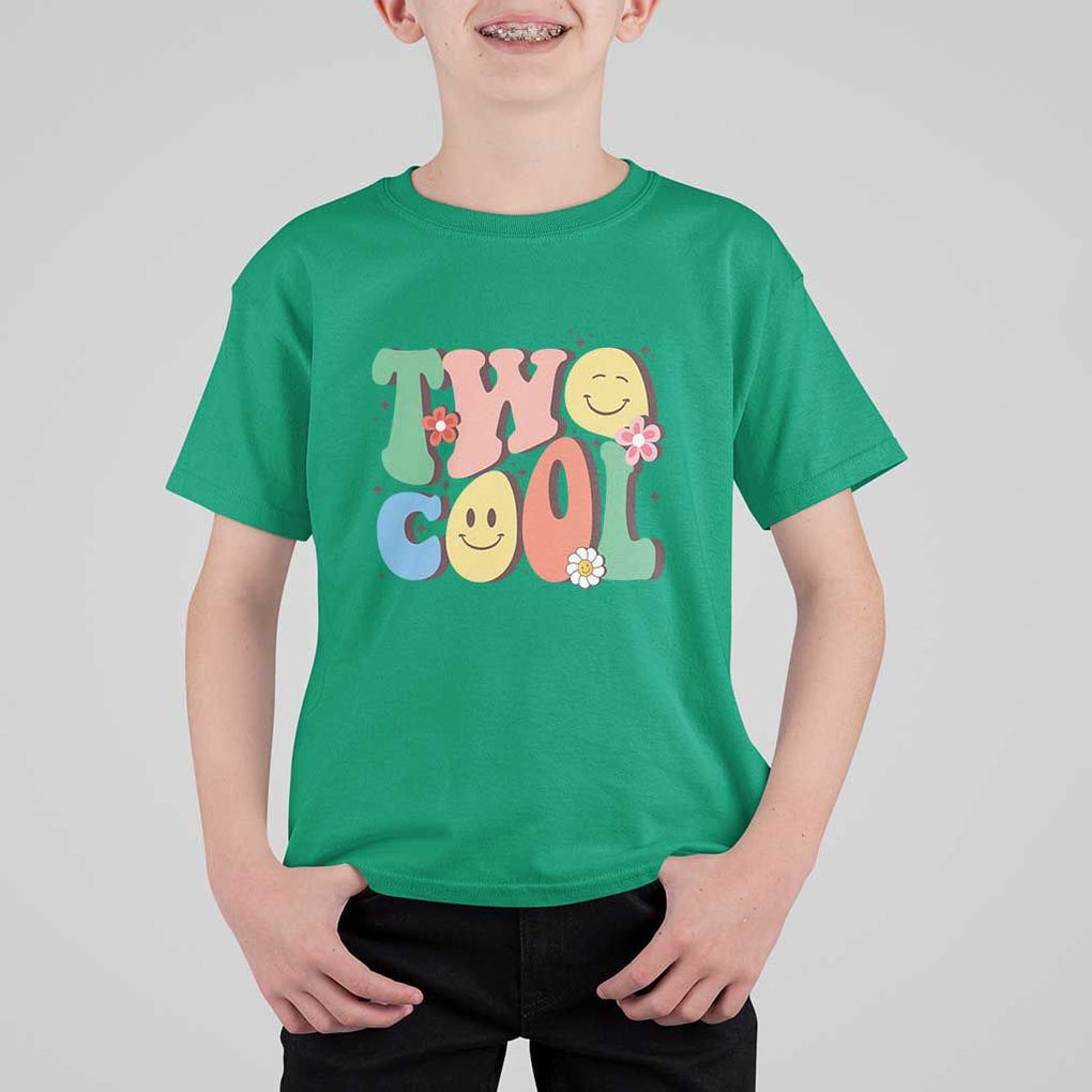 Second Birthday T Shirt For Kid Two Cool Gift 2 Years Old Retro Groovy TS11 Irish Green Print Your Wear