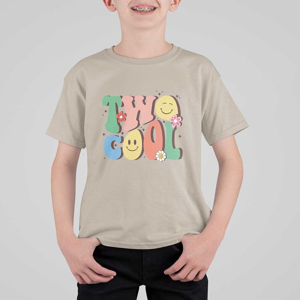 Second Birthday T Shirt For Kid Two Cool Gift 2 Years Old Retro Groovy TS11 Sand Print Your Wear