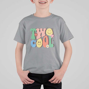 Second Birthday T Shirt For Kid Two Cool Gift 2 Years Old Retro Groovy TS11 Sport Gray Print Your Wear