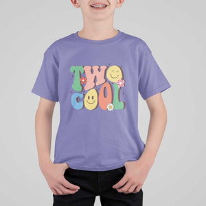 Second Birthday T Shirt For Kid Two Cool Gift 2 Years Old Retro Groovy TS11 Violet Print Your Wear