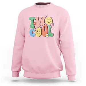 Second Birthday Sweatshirt Two Cool Gift 2 Years Old Retro Groovy TS11 Light Pink Print Your Wear