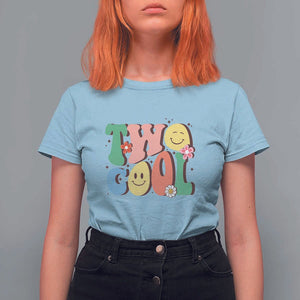 Second Birthday T Shirt For Women Two Cool Gift 2 Years Old Retro Groovy TS11 Light Blue Print Your Wear