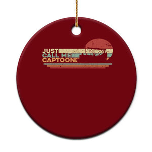 Funny Just Call Me Captoon Ceramic Ornament Pontoon Boat Captain TS11 1pc Red Print Your Wear