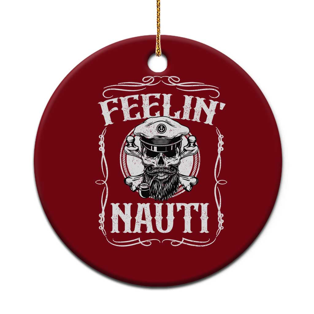 Funny Feelin Nauti Ceramic Ornament Boat Captain Pontoon Sailing Sailor Skull TS11 1pc Red Print Your Wear