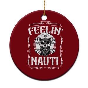 Funny Feelin Nauti Ceramic Ornament Boat Captain Pontoon Sailing Sailor Skull TS11 1pc Red Print Your Wear