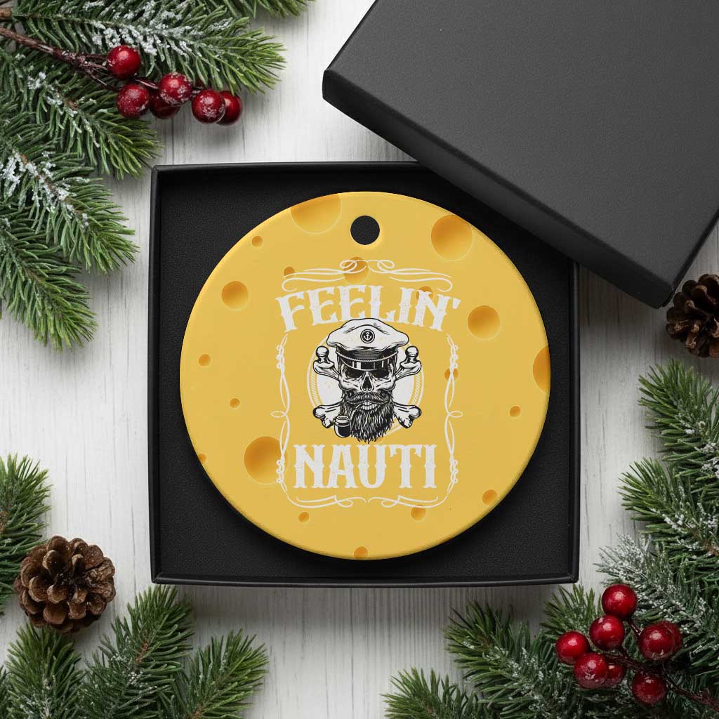 Funny Feelin Nauti Ceramic Ornament Boat Captain Pontoon Sailing Sailor Skull TS11 1pc Yellow Cheese Print Your Wear