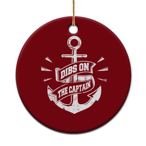 Funny Dibs On The Captain Ceramic Ornament Boating Boat Lover Vintage Anchor TS11 1pc Red Print Your Wear