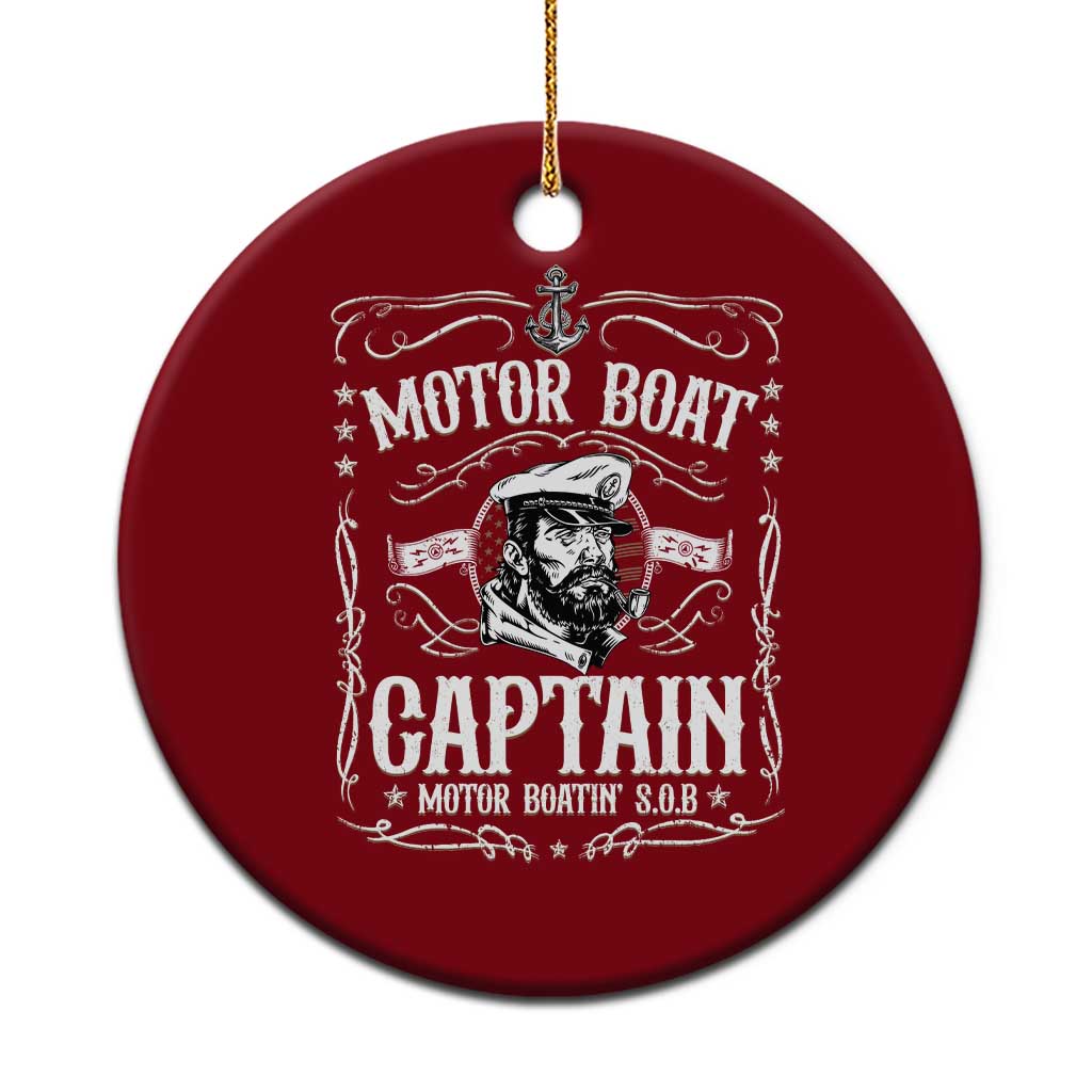 Funny Motor Boat Captain Ceramic Ornament Pontoon Boating Motor Boatin Lake TS11 1pc Red Print Your Wear