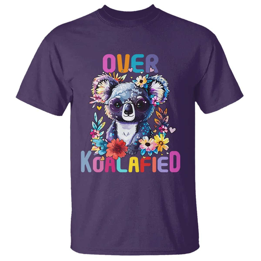 Funny Koala T Shirt Over Koalafied Cute Colorful Bear TS11 Purple Print Your Wear