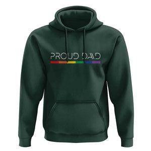 LGBTQ Gay Pride Hoodie Proud Dad Father's Day LGBT Flag TS11 Dark Forest Green Print Your Wear