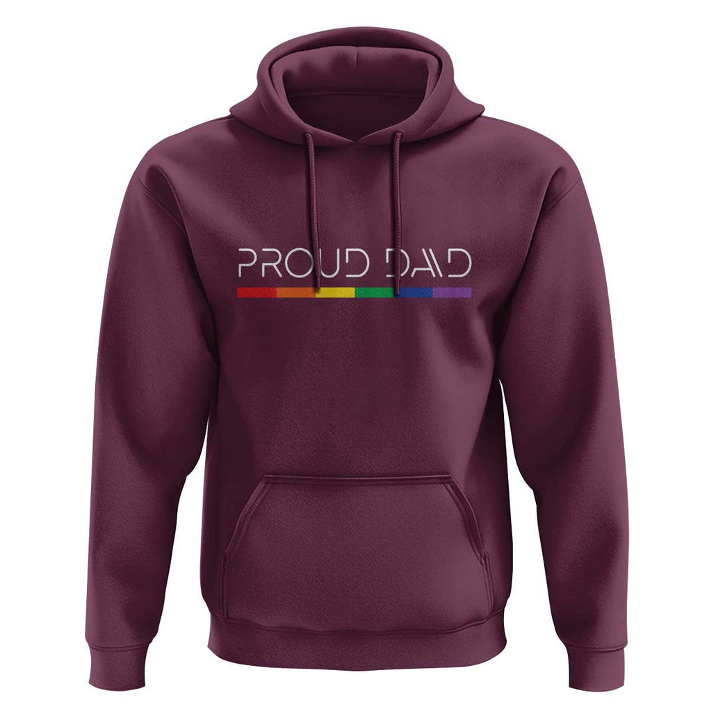 LGBTQ Gay Pride Hoodie Proud Dad Father's Day LGBT Flag TS11 Maroon Print Your Wear