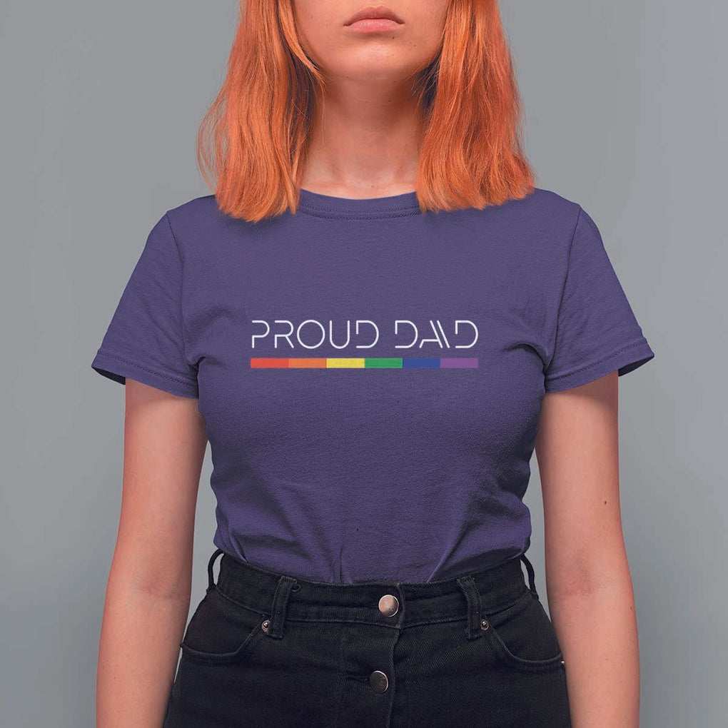 LGBTQ Gay Pride T Shirt For Women Proud Dad Father's Day LGBT Flag TS11 Purple Print Your Wear