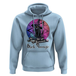 Cat Lover Hoodie Black Meowgic Pentagram Witchcraft Magic TS11 Light Blue Print Your Wear
