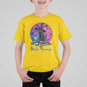 Cat Lover T Shirt For Kid Black Meowgic Pentagram Witchcraft Magic TS11 Daisy Print Your Wear