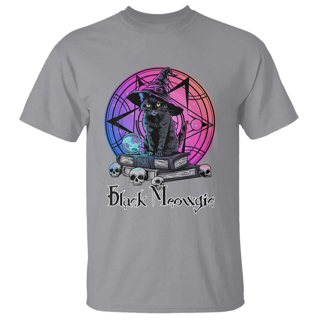 Cat Lover T Shirt Black Meowgic Pentagram Witchcraft Magic TS11 Sport Gray Print Your Wear