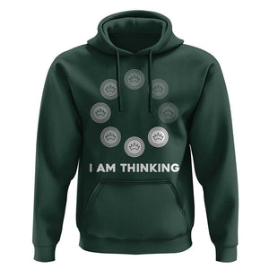 Checkers Lover Hoodie I Am Thinking Board Game Draughts Player TS11 Dark Forest Green Print Your Wear