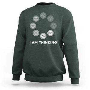Checkers Lover Sweatshirt I Am Thinking Board Game Draughts Player TS11 Dark Forest Green Print Your Wear