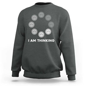 Checkers Lover Sweatshirt I Am Thinking Board Game Draughts Player TS11 Dark Heather Print Your Wear
