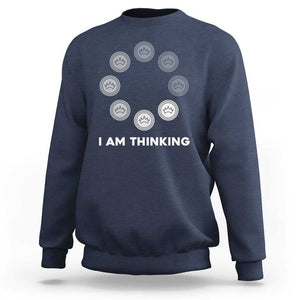 Checkers Lover Sweatshirt I Am Thinking Board Game Draughts Player TS11 Navy Print Your Wear