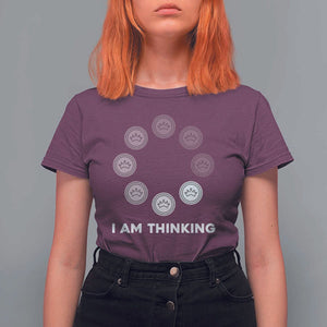 Checkers Lover T Shirt For Women I Am Thinking Board Game Draughts Player TS11 Maroon Print Your Wear