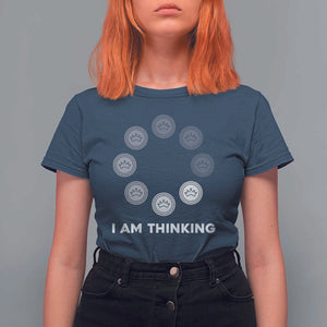 Checkers Lover T Shirt For Women I Am Thinking Board Game Draughts Player TS11 Navy Print Your Wear