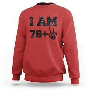 Funny 80th Birthday Sweatshirt I Am 79 Plus 80 Years Old Skull TS11 Red Print Your Wear