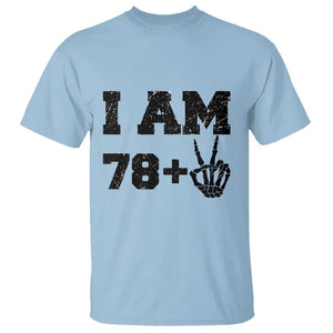 Funny 80th Birthday T Shirt I Am 79 Plus 80 Years Old Skull TS11 Light Blue Print Your Wear