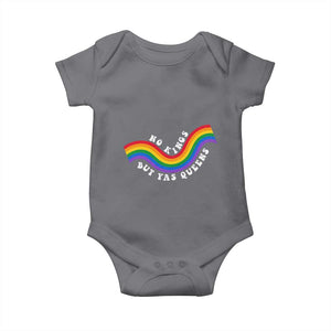 No Kings But Yas Queens LGBTQ Pride Retro Rainbow Baby Onesie