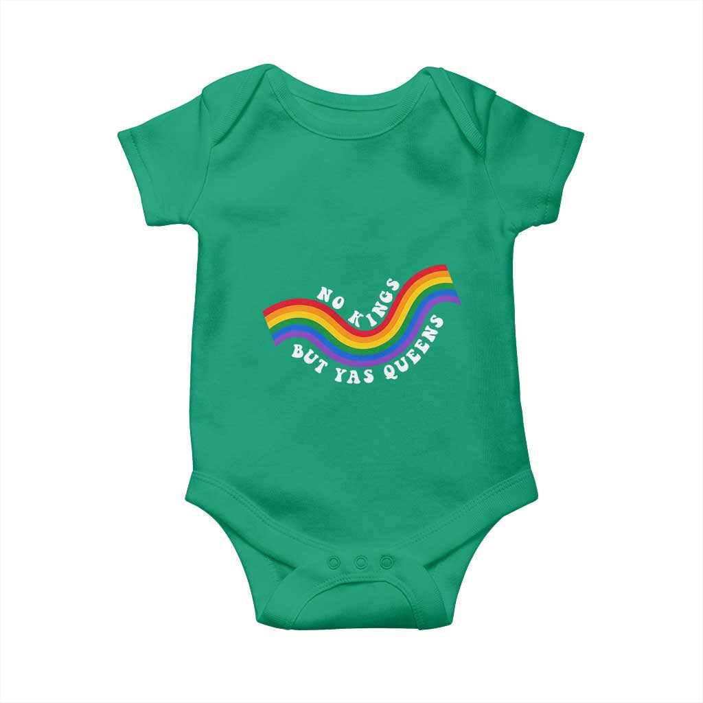 No Kings But Yas Queens LGBTQ Pride Retro Rainbow Baby Onesie