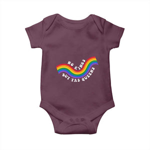 No Kings But Yas Queens LGBTQ Pride Retro Rainbow Baby Onesie