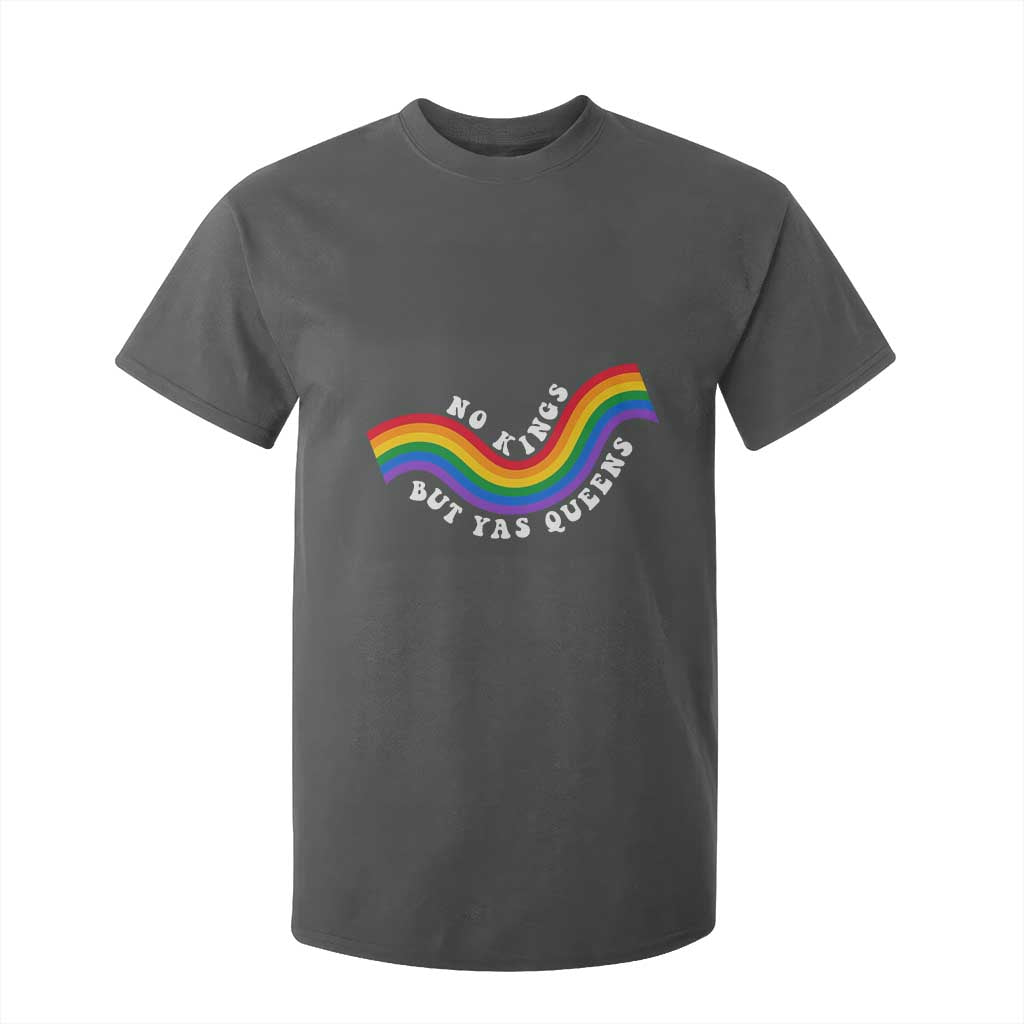 No Kings But Yas Queens LGBTQ Pride Retro Rainbow T Shirt For Kid